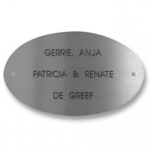 Naambord ovaal Roest Vrij Staal