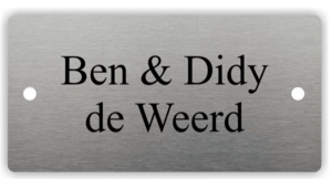 Rvs naambord diep gegraveerd