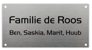 Rvs naambord diep gegraveerd