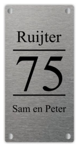 Rvs naambord diep gegraveerd