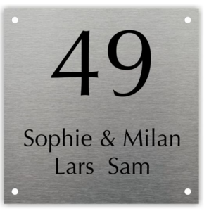 Naambord van Roest Vrij Staal