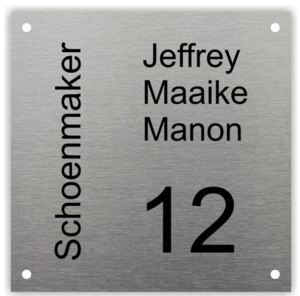 Naamborden van Roest Vrij Staal