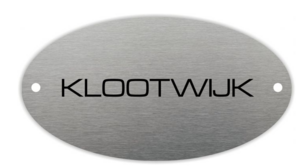 Naamplaatje ovaal Roest Vrij Staal