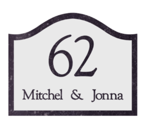 Naambord natuursteen – Belgisch hardsteen