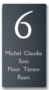 Antraciet naambordjes RVS