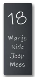 Rvs Antraciet naambord 