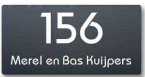 Antraciet naambord RVS