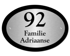 RVS naambord / Perspex huisnummer
