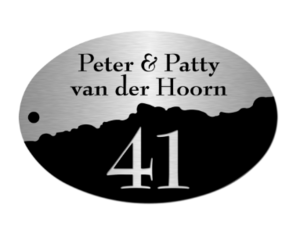 RVS naambord / Perspex Voorplaat