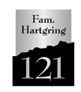 RVS naamplaatje/ Perspex Voorplaat