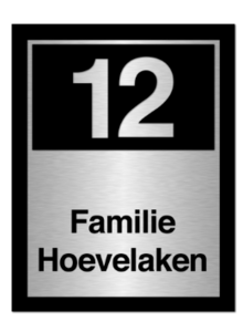 Naamplaat RVS / Perspex Voorkant