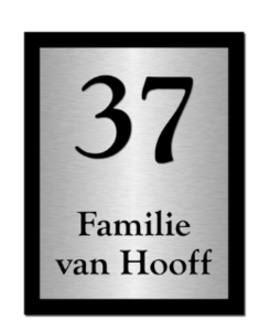 Naamplaten RVS / Perspex Achterplaat