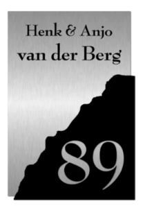 RVS naambord / Perspex Voorplaat