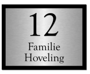 Industrieel RVS naambord / Perspex Huisnummer