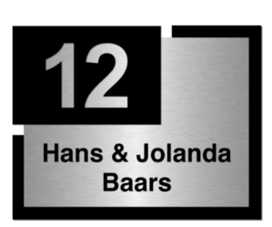 Naamplaten van RVS / Perspex Voorplaat