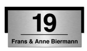  RVS naambord Industrieel / Perspex Huisnummer