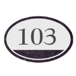  Huisnummerbord uit Belgisch hardsteen ovaal
