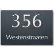 Antraciet naambord RVS 