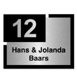 Naamplaten van RVS / Perspex Voorplaat