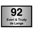 Industrieel RVS naambord / Perspex Huisnummer