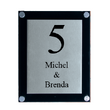  RVS naambord met zwarte perspex achterplaat