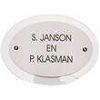 RVS naamborden  afmeting: 16 x 11 cm.
